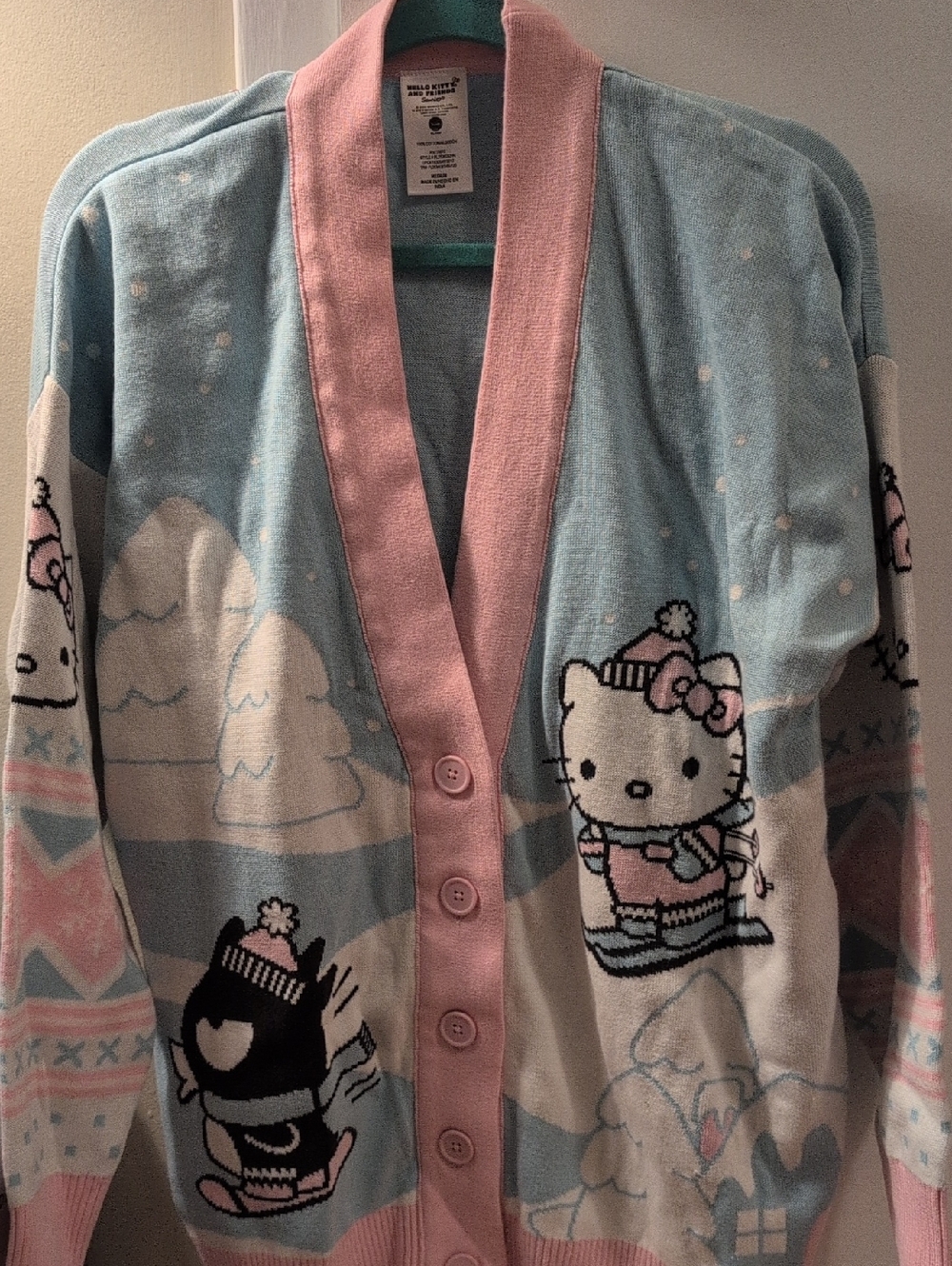 Sanrio Hello Kitty And Friends Winter Skiing Pastel Cardigan NWT - Picture 4 of 14